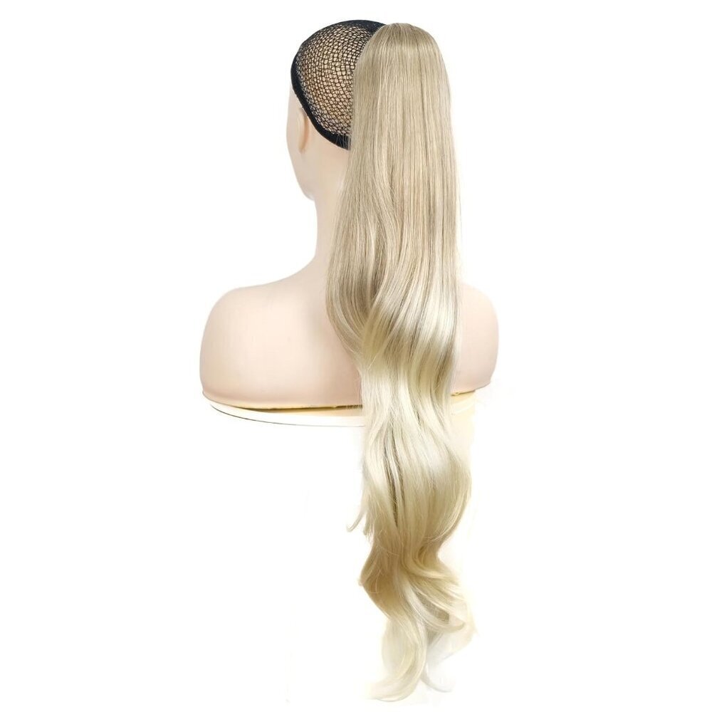 24" Long Straight Wavy Ponytail Hairpiece Styled Clip In Claw Synthetic Hair Ext